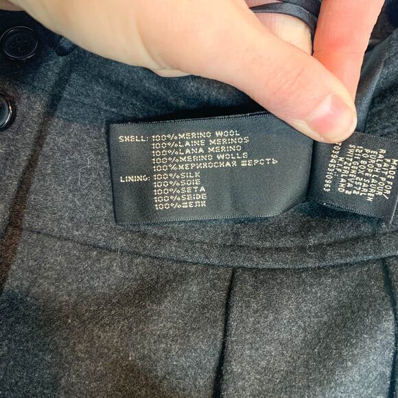 VTG RALPH LAUREN BLACK LABEL high waist pencil skirt buttons charcoal 2375 - Picture 10 of 12